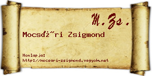 Mocsári Zsigmond névjegykártya