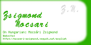 zsigmond mocsari business card