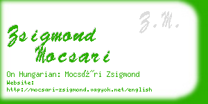 zsigmond mocsari business card